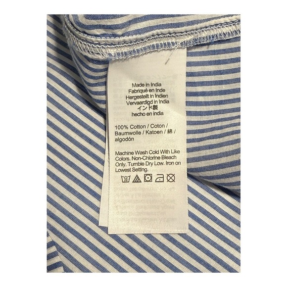 J. Crew Striped Ruffle Neck Short Sleeve Button Up Shirt Plus Size 3X NWT - Picture 8 of 8